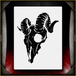 Ram Skull 1 Airbrush Stencil Template - For Painting Motorcycles