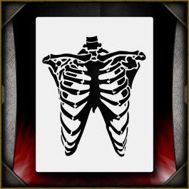 Rib Cage 2 Airbrush Stencil Template - For Painting Tatoo Art