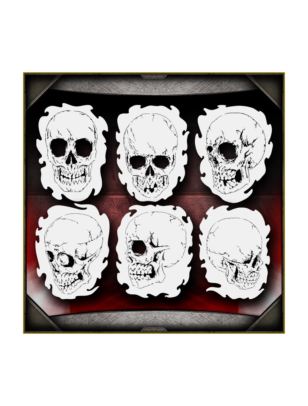 Sinister Six - Skull Set Airbrush Stencil Template - For Painting