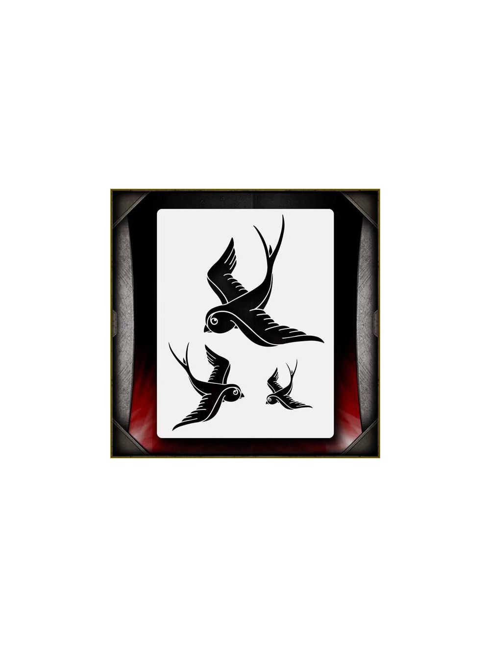 Sparrows Airbrush Stencil Template - For Painting Tatoo Art