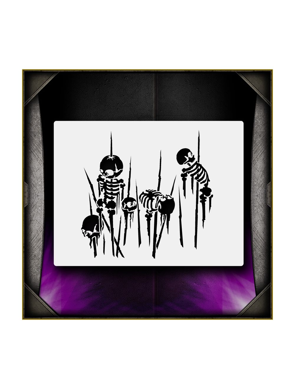 Spiked Skeleton 1 Airbrush Stencil Template Airsick 