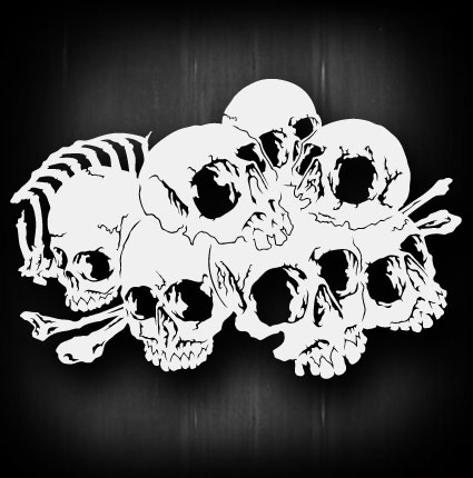 Skull Background 22 - Airbrush Stencil Template Airsick