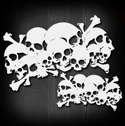 Skull Background 5 Double Set Airbrush Stencil Template Airsick | eBay